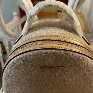 Michael Kors | Bags | Michael Kors Cream Backpack With Gold 